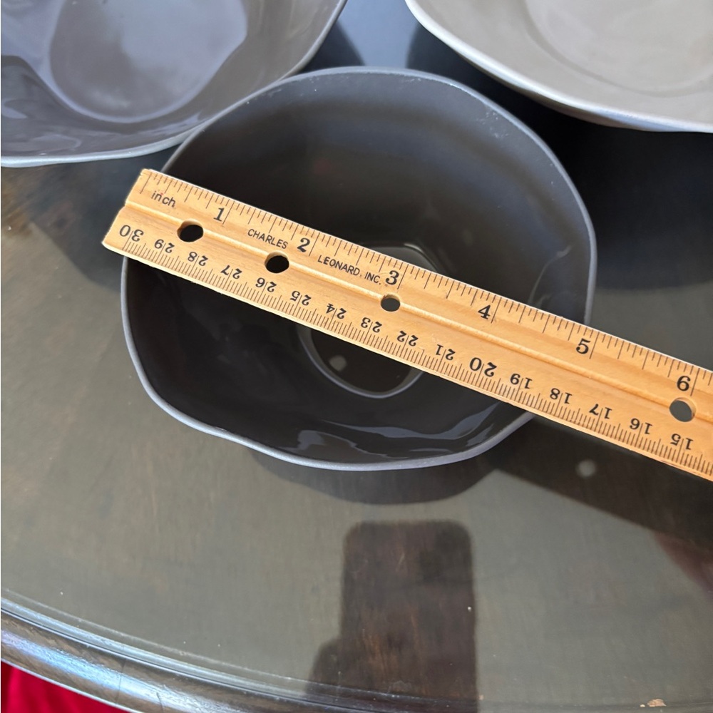Set of Be Home Stoneware Bowls in Gray and Cream - Picture 10 of 16